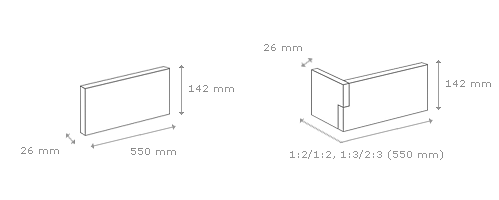 Rozměry obkladu Line Graphite